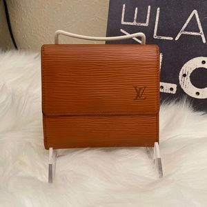 🌸Authentic Louis Vuitton Epi Leather Wallet Small Brown Unisex Bifold Wallet